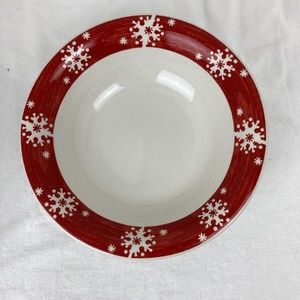 Royal Norfolk Salad Plates Red Snowflake Christmas  8 1/2"  Holiday 1Pc